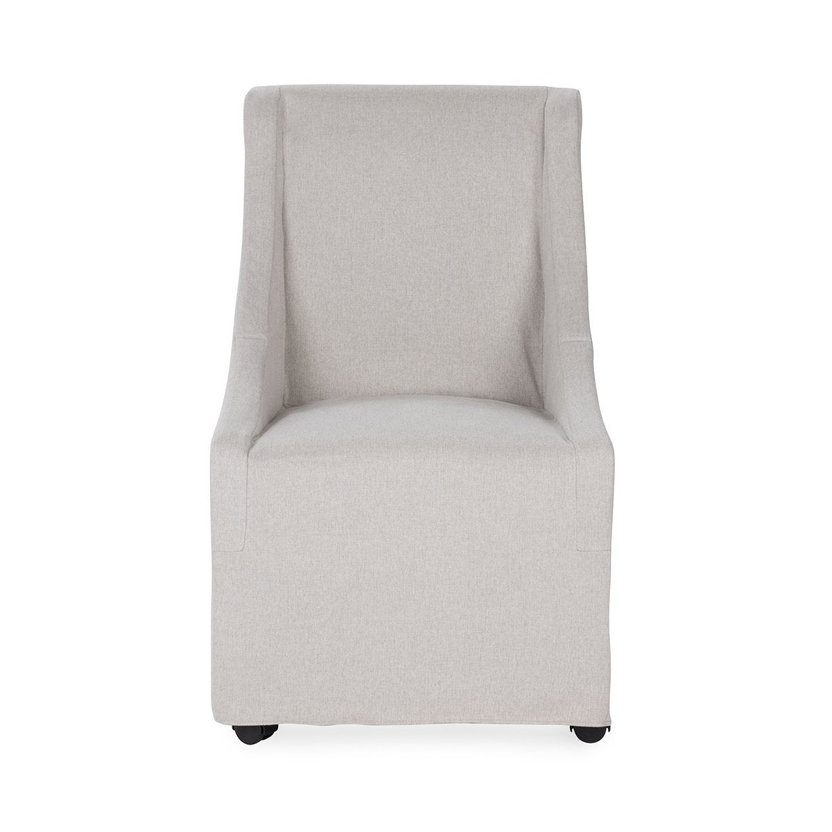 Stone Beige 100% Polyester Dining Chair Warwick Dining Chair with Casters Collection