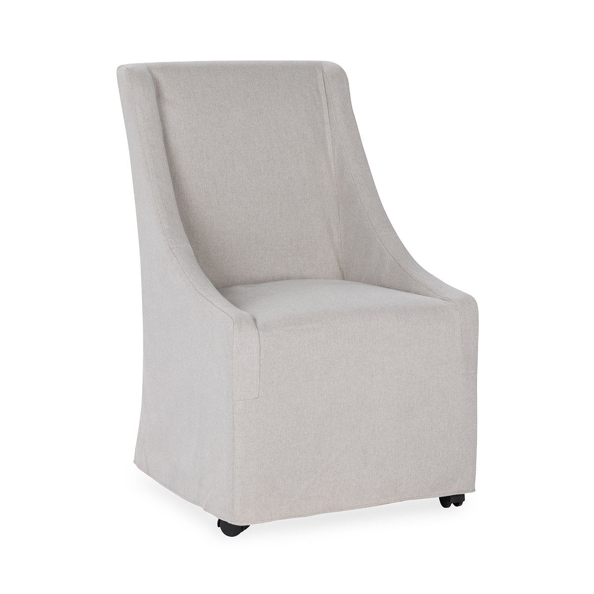 Stone Beige 100% Polyester Dining Chair Warwick Dining Chair with Casters Collection