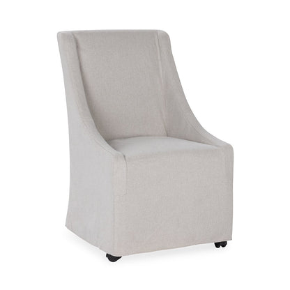 Stone Beige 100% Polyester Dining Chair Warwick Dining Chair with Casters Collection
