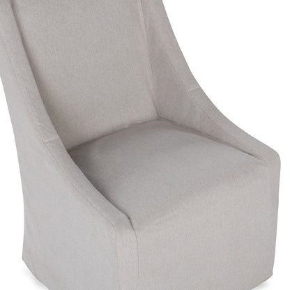 Stone Beige 100% Polyester Dining Chair Warwick Dining Chair with Casters Collection
