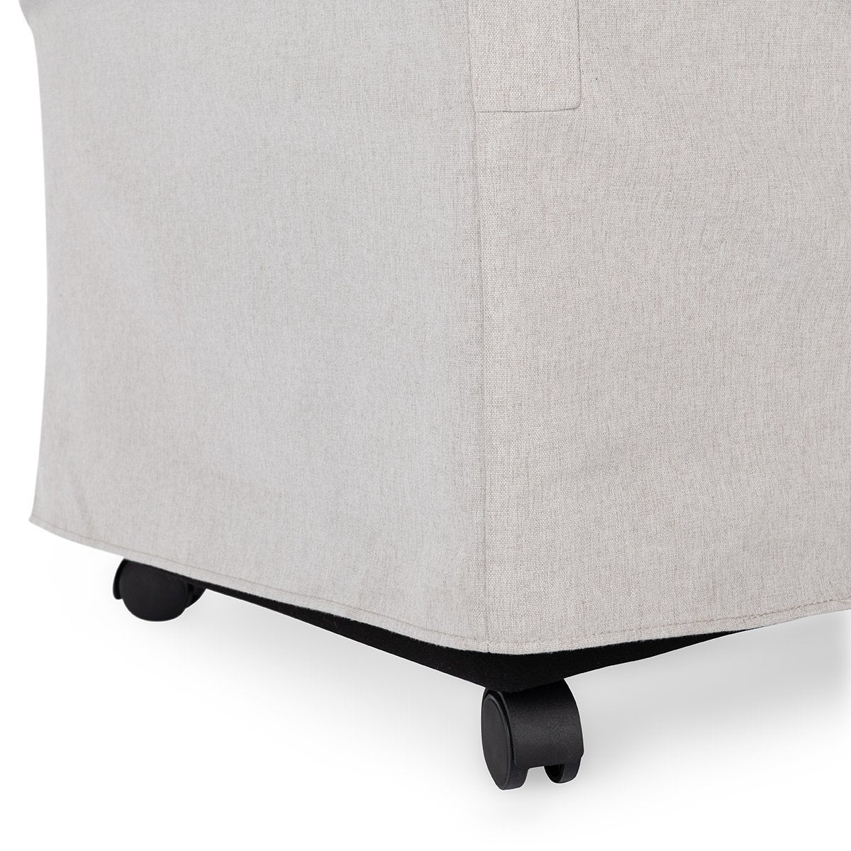 Stone Beige 100% Polyester Dining Chair Warwick Dining Chair with Casters Collection