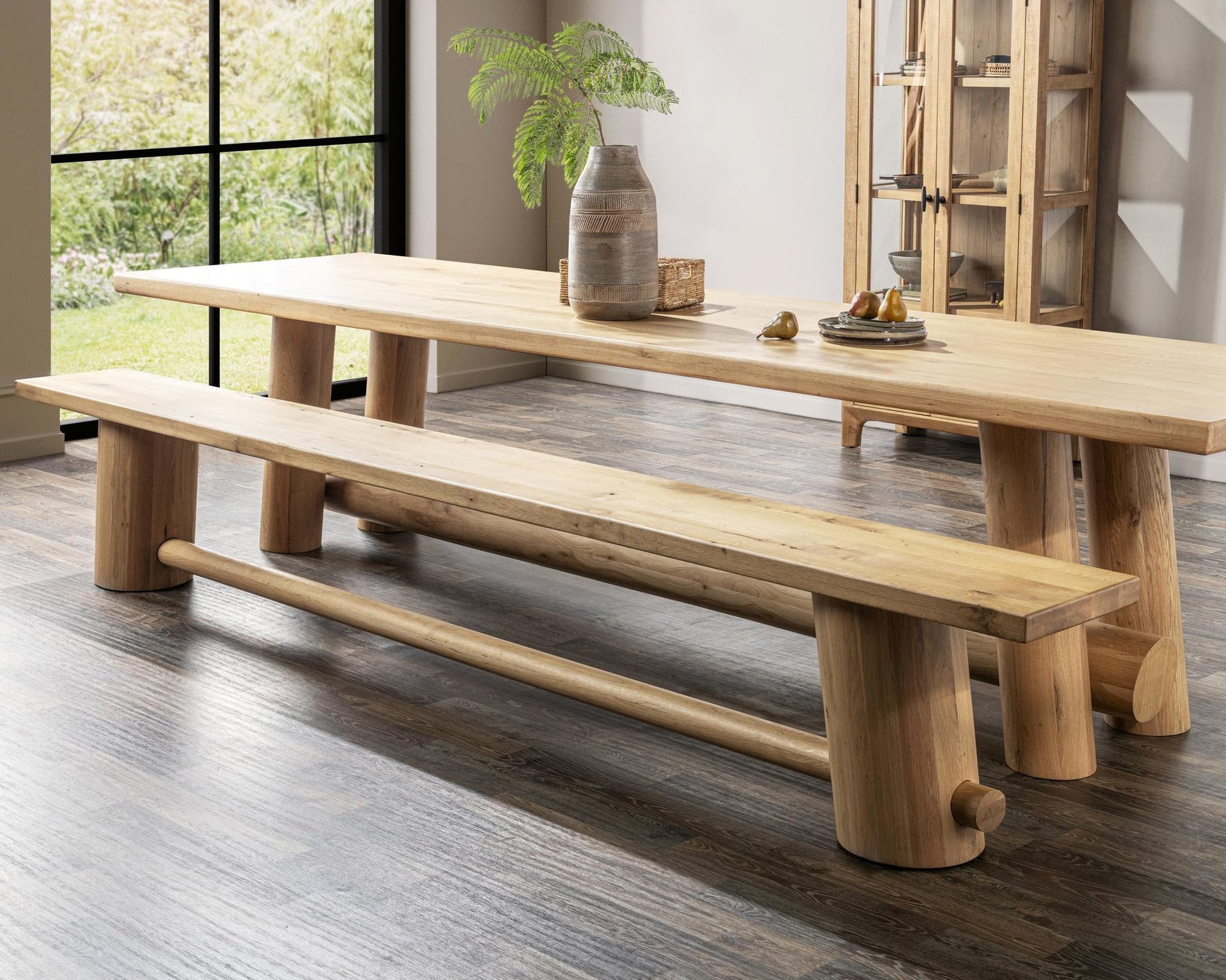 Light Oak Oak Wood Dining Benche Foundation Dining Bench Collection
