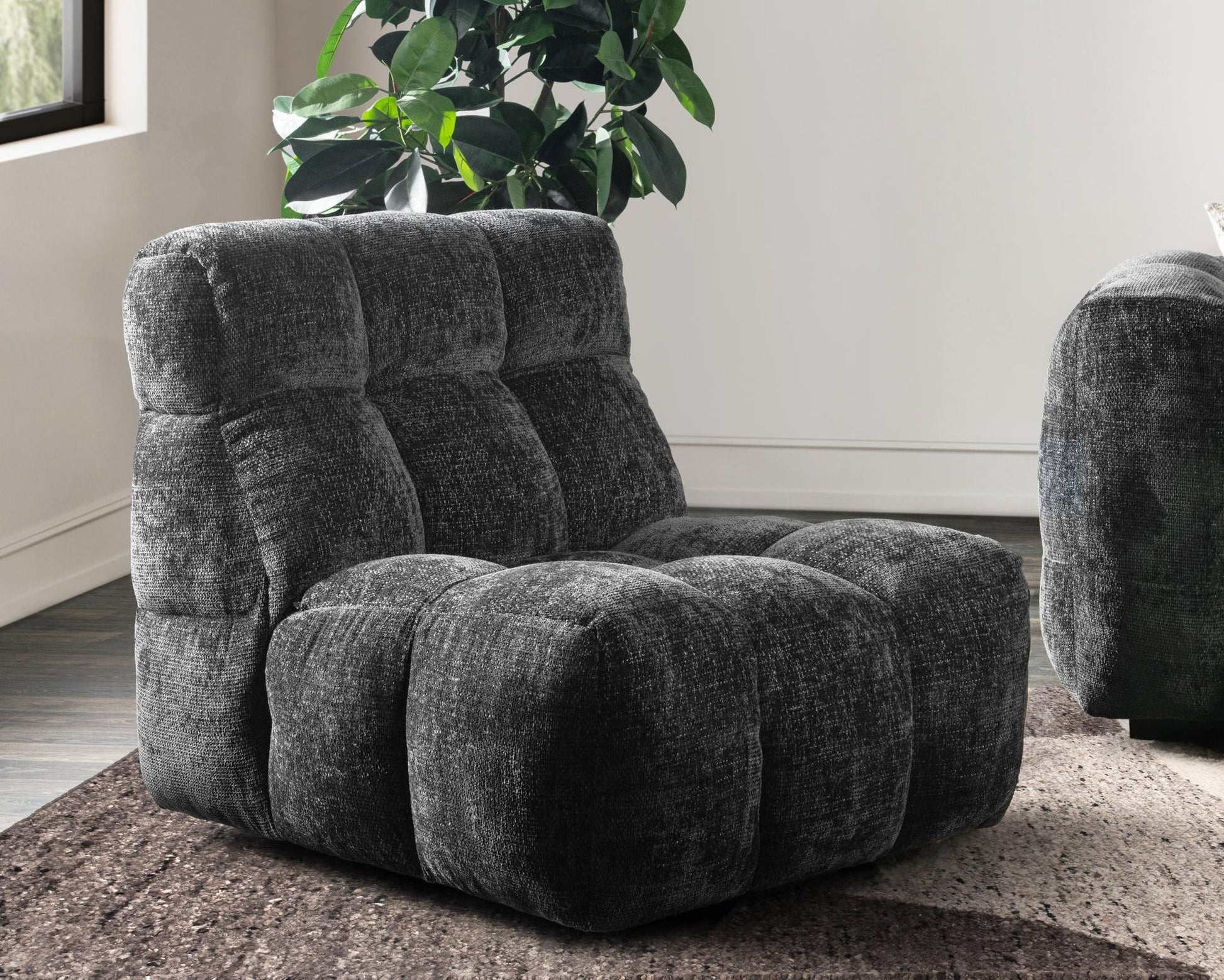 Black 100% Polyester Accent Chair Roba Swivel Chair Collection