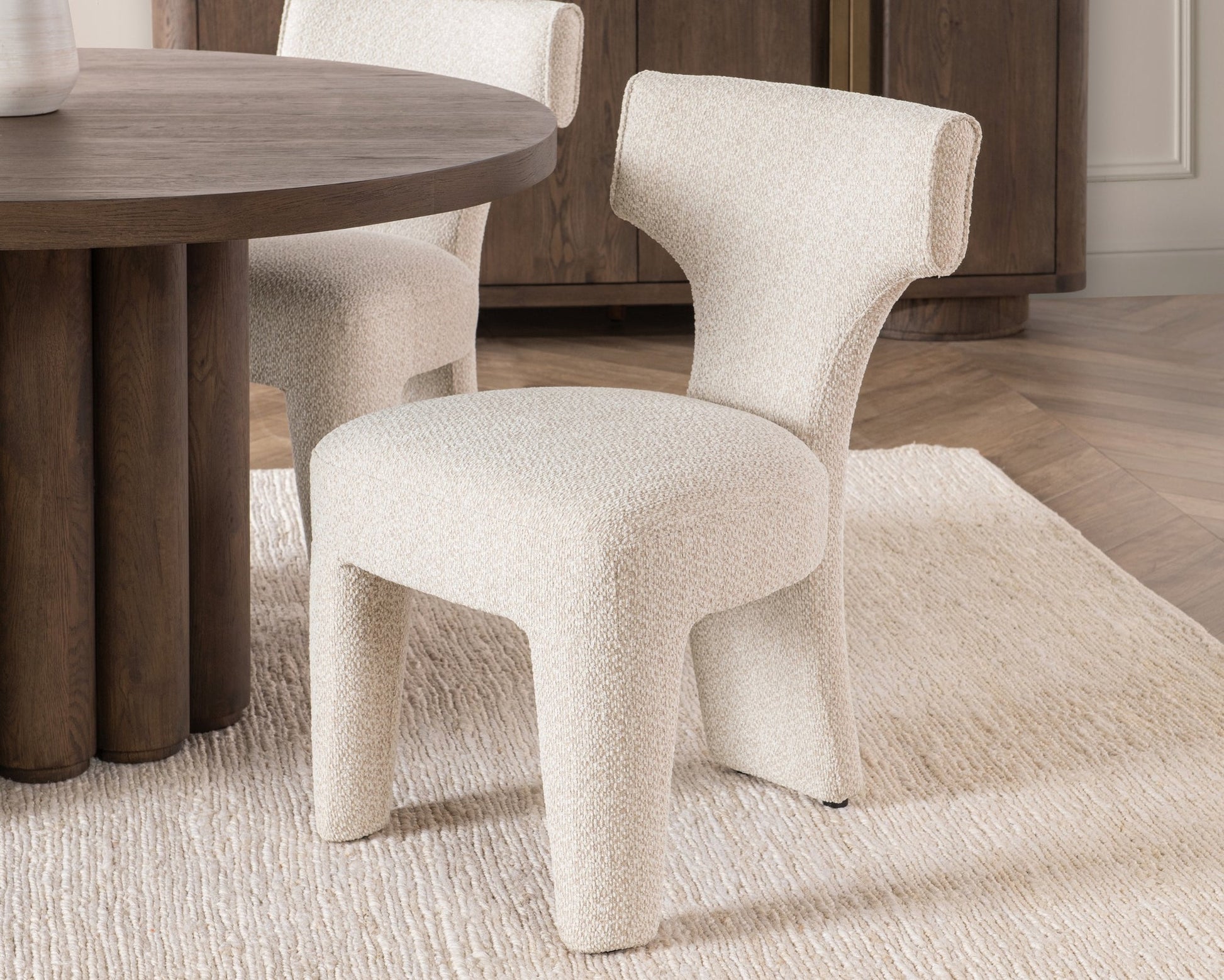 Birch Cream 100% Polyester Dining Chair Khai Dining Chair Collection