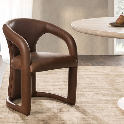 Bison Brown Top Grain Leather Dining Chair Archie Dining Chair Collection