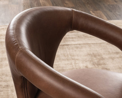Bison Brown Top Grain Leather Dining Chair Archie Dining Chair Collection
