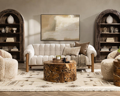 Cream 100% Polyester Sofa Sansa Sofa Collection
