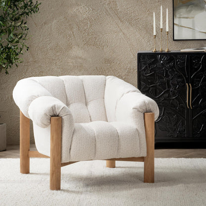 Cream 100% Polyester Accent Chair Sansa Accent Chair Collection