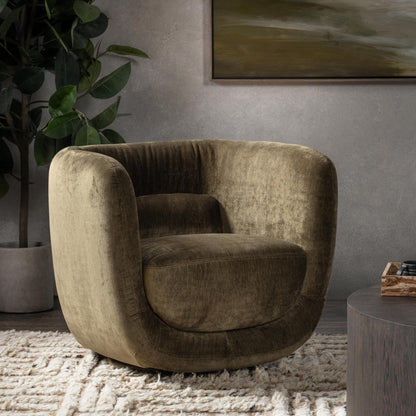 Olive Green 100% Polyester Accent Chair Nico Swivel Chair Collection