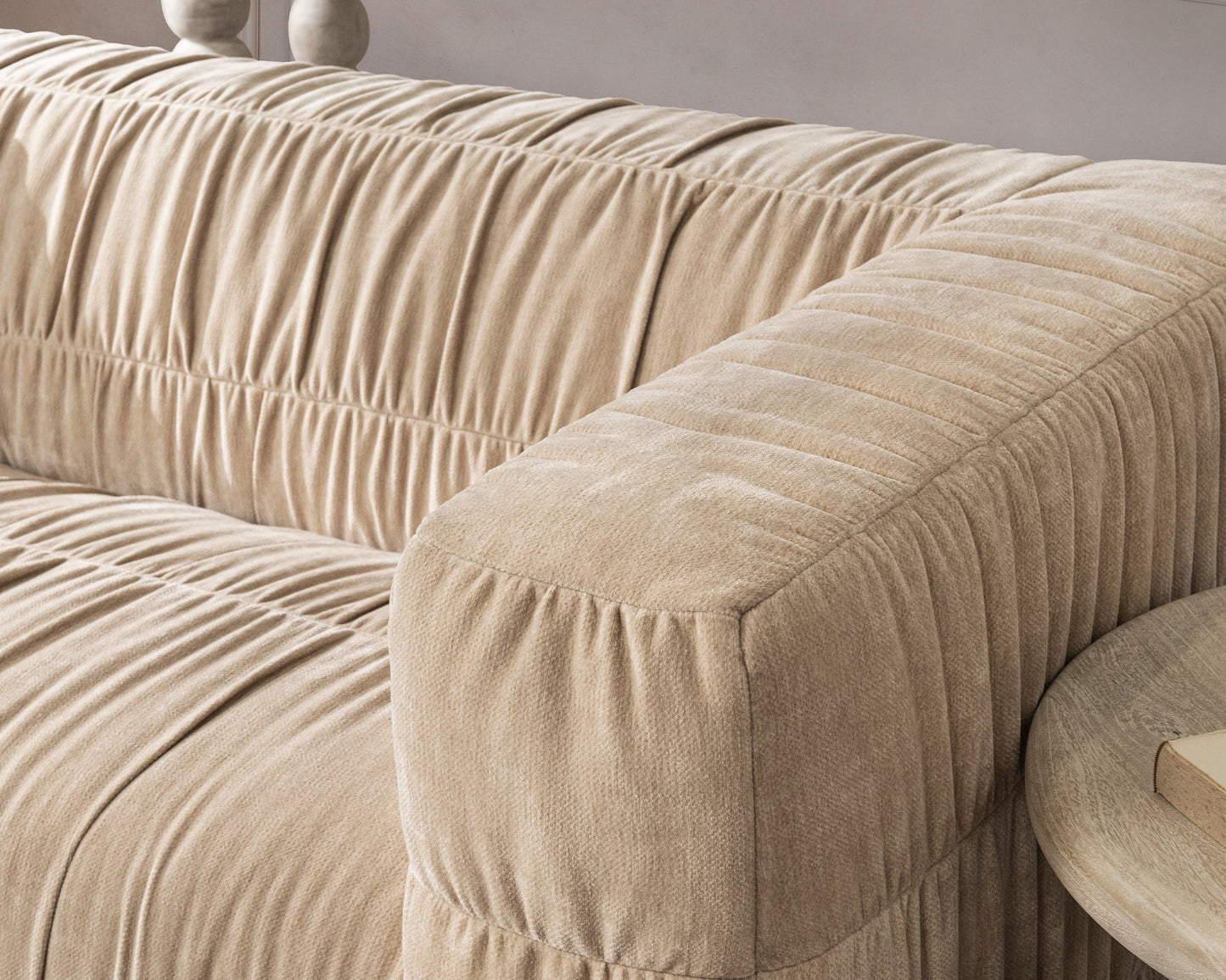 French Vanilla 100% Polyester Sofa Afeela Sofa Collection