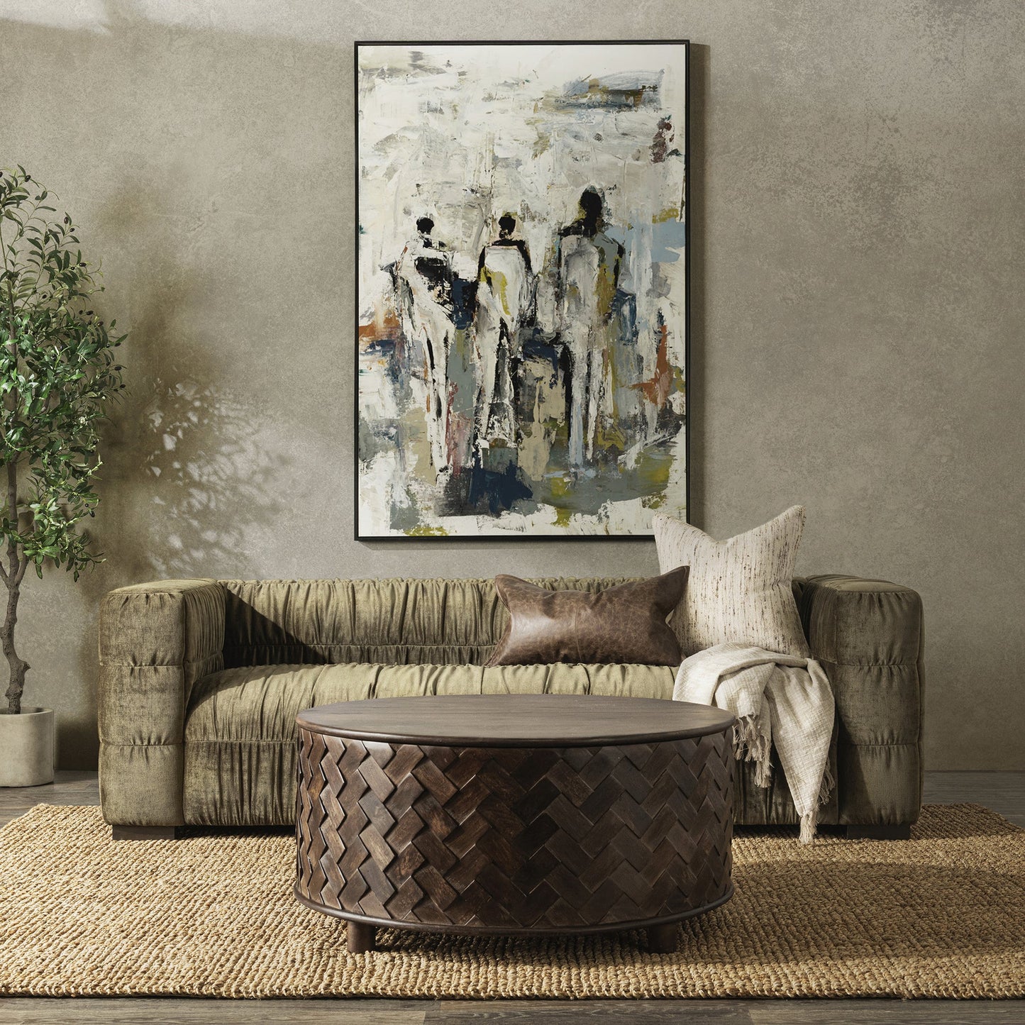 Fern Green 100% Polyester Sofa Afeela Upholstered Sofa Collection