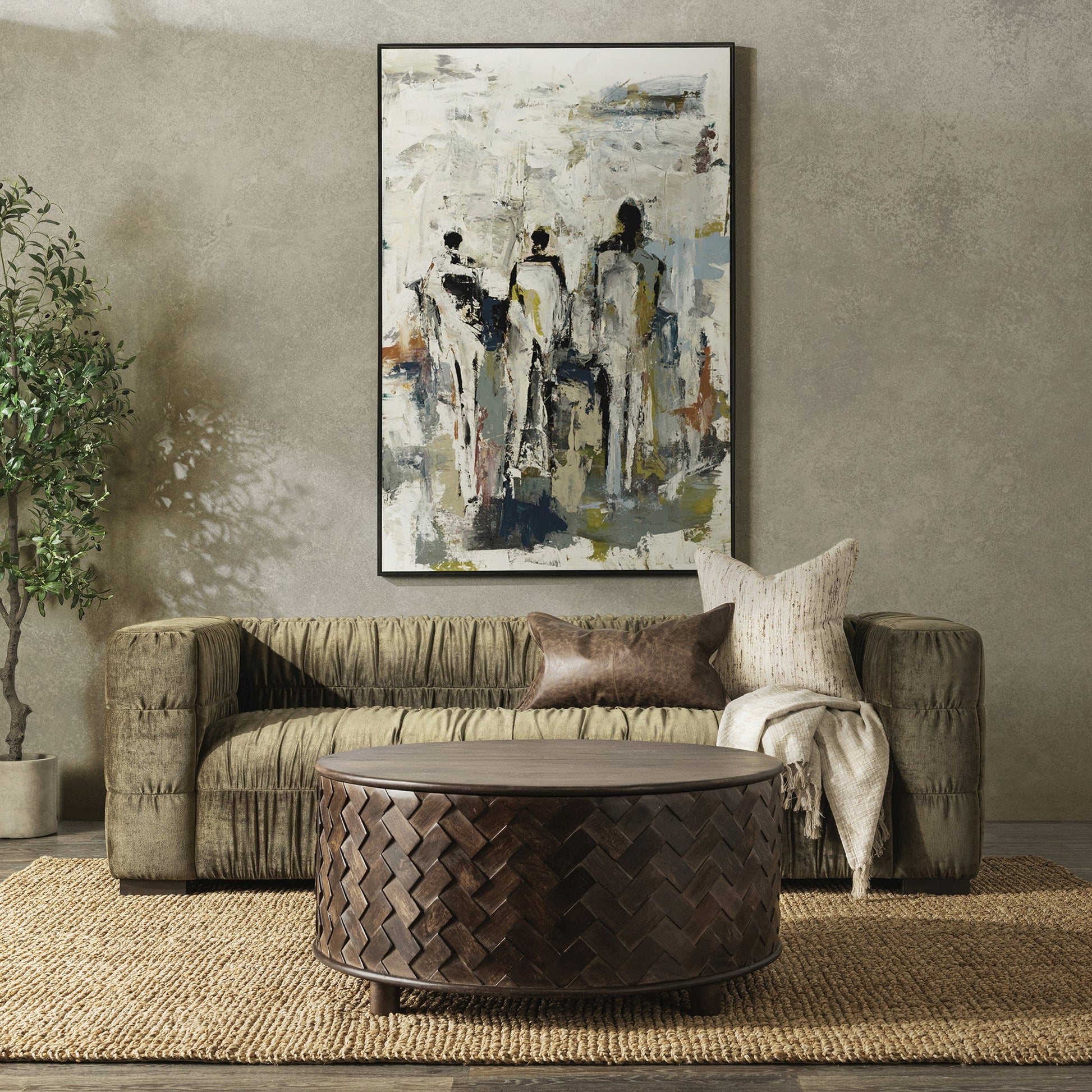 Fern Green 100% Polyester Sofa Afeela Upholstered Sofa Collection