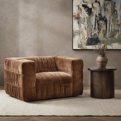 Bronze 100% Polyester Accent Chair Afeela Swivel Chair Collection