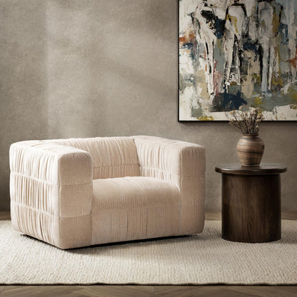 French Vanilla 100% Polyester Accent Chair Afeela Swivel Chair Collection