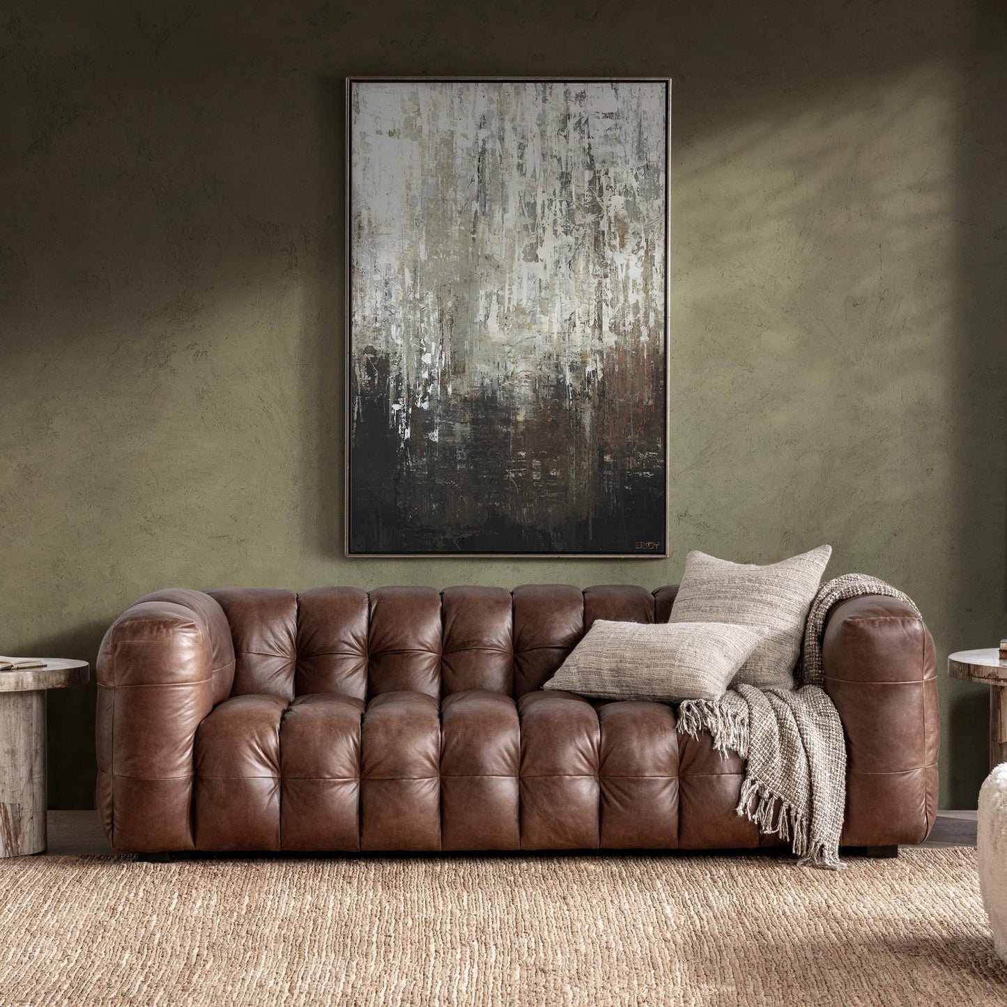 Chestnut Elite Top Grain Leather Sofa Halston Sofa Collection