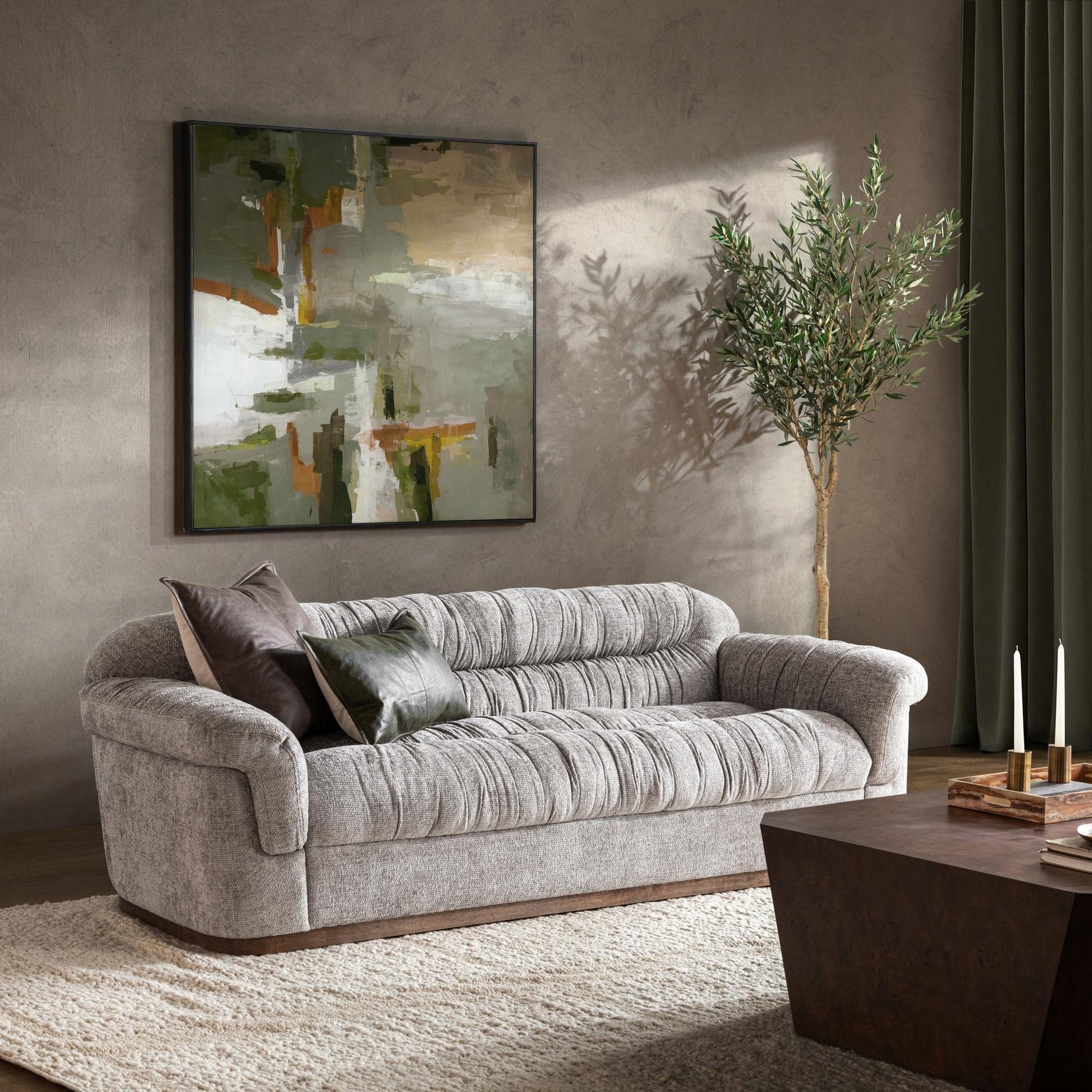 Smoky Pearl 100% Polyester Sofa Adam Sofa Collection