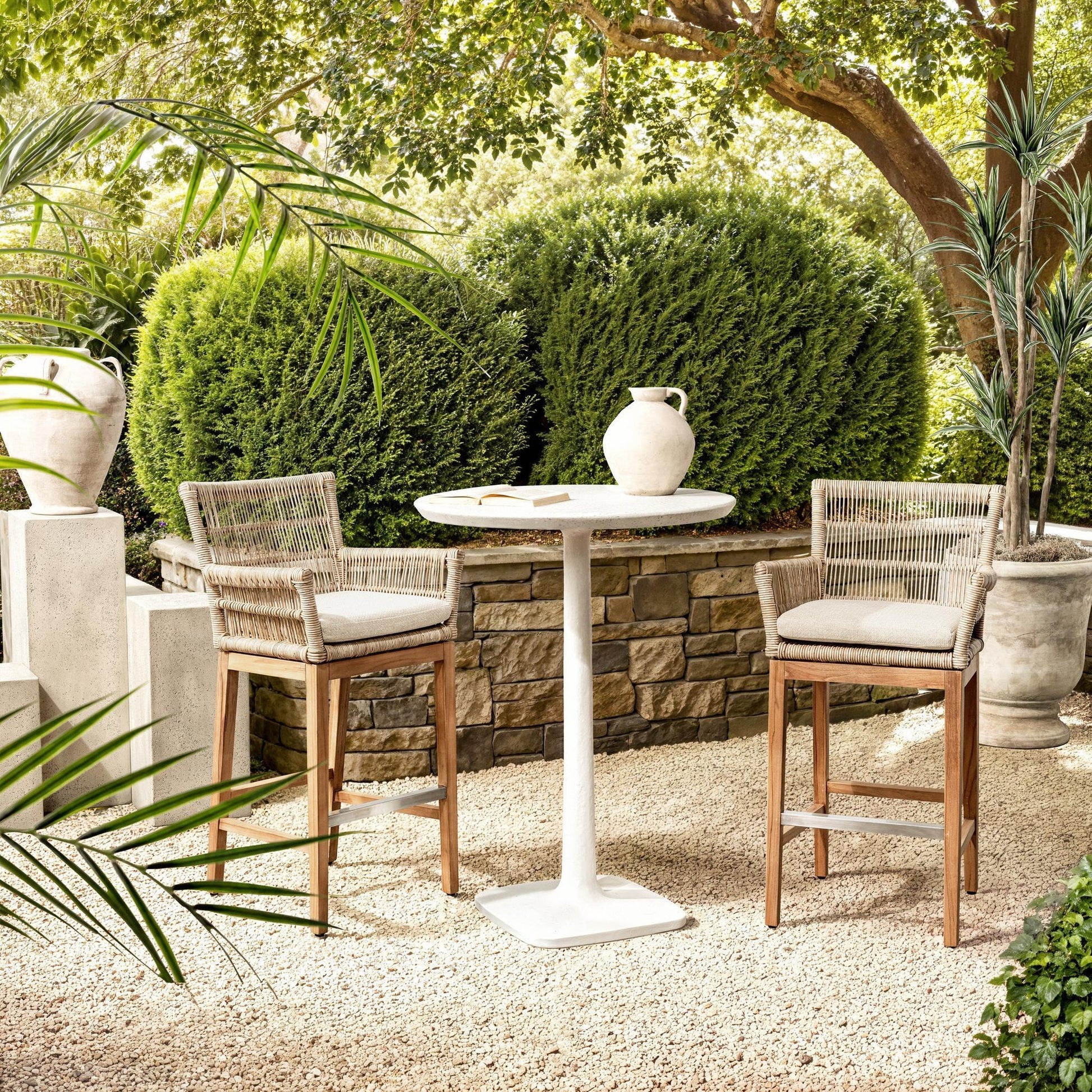 Natural Synthetic Weave Outdoor Bar & Counter Stool Valerie Bar Stool Collection