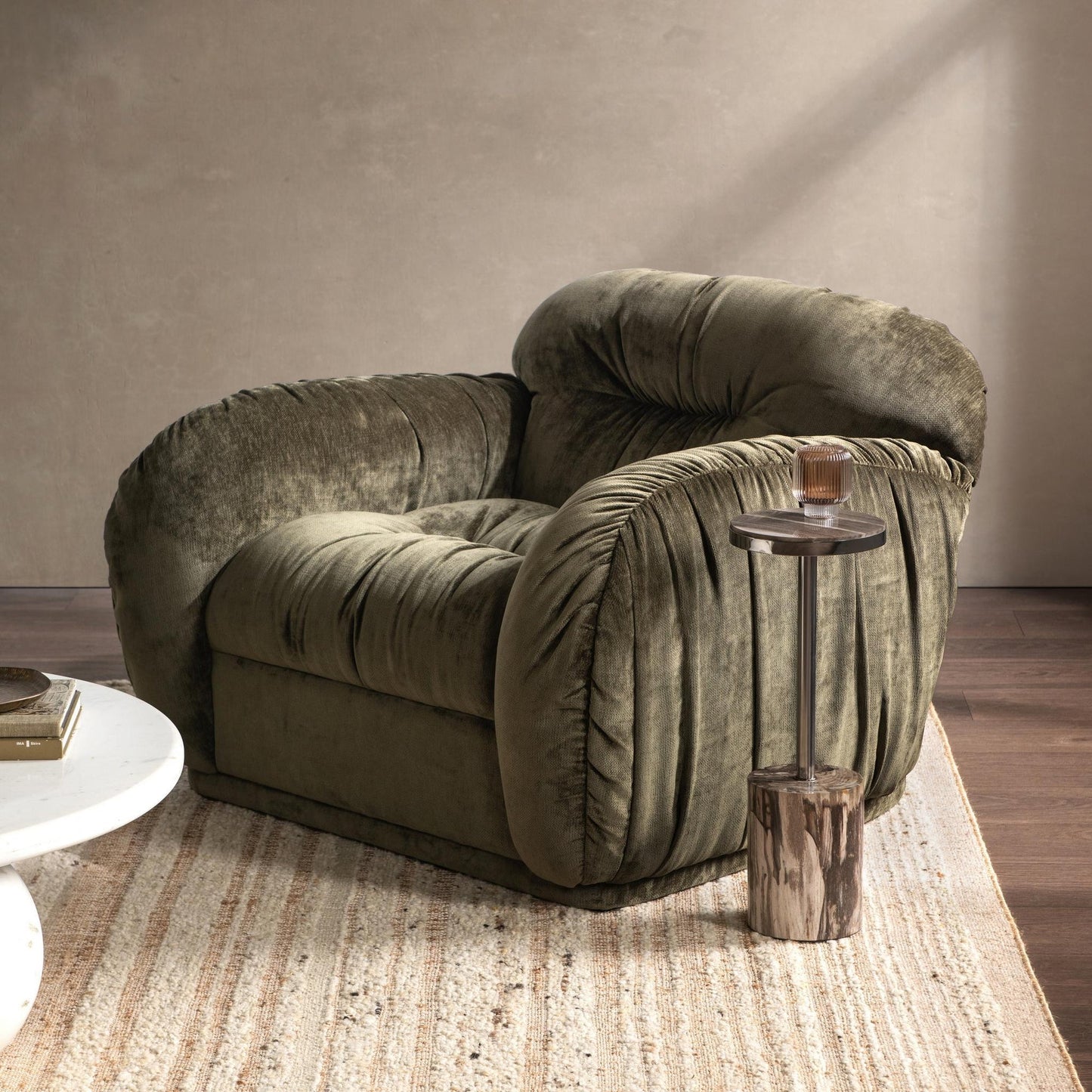 Olive Green 100% Polyester Accent Chair Sydney Accent Chair Collection