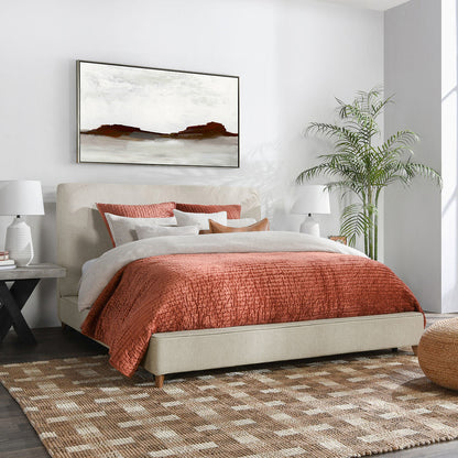 Oatmeal 86.5% Polyester Queen Tate Bed Collection