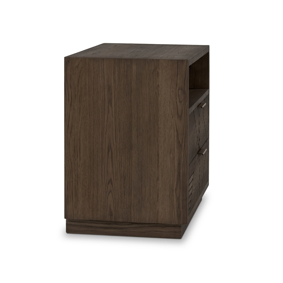Toasted Brown Oak Veneer Nightstand Santa Clara Two-Drawer Nightstand Collection