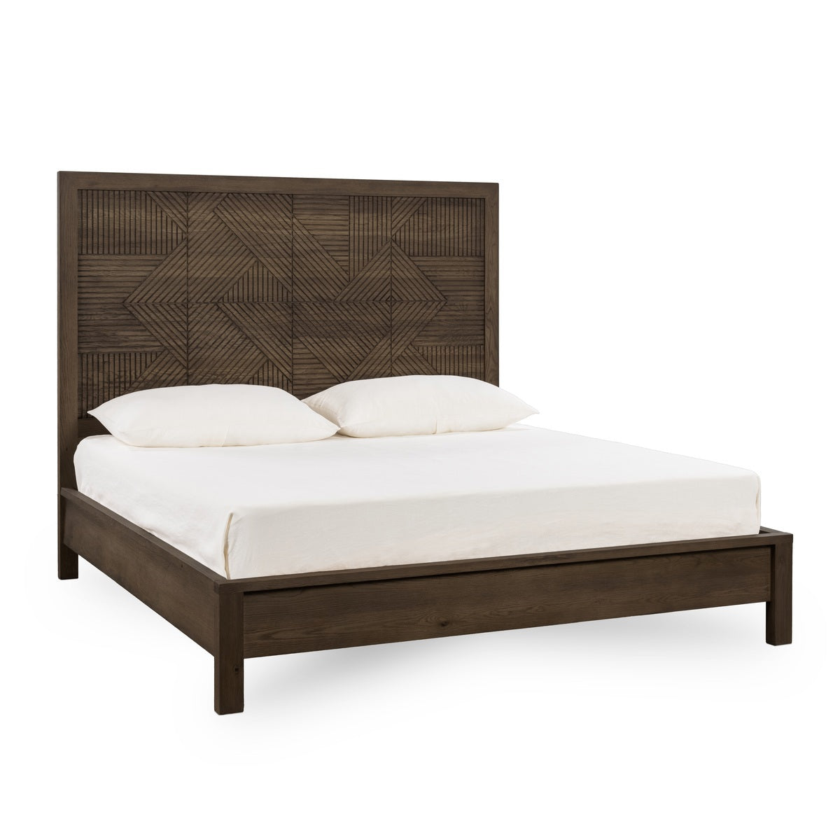 Toasted Brown Oak Veneer Eastern King Santa Clara Bed Collection