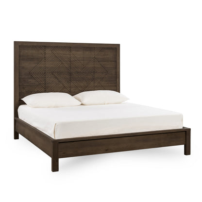 Toasted Brown Oak Veneer Eastern King Santa Clara Bed Collection