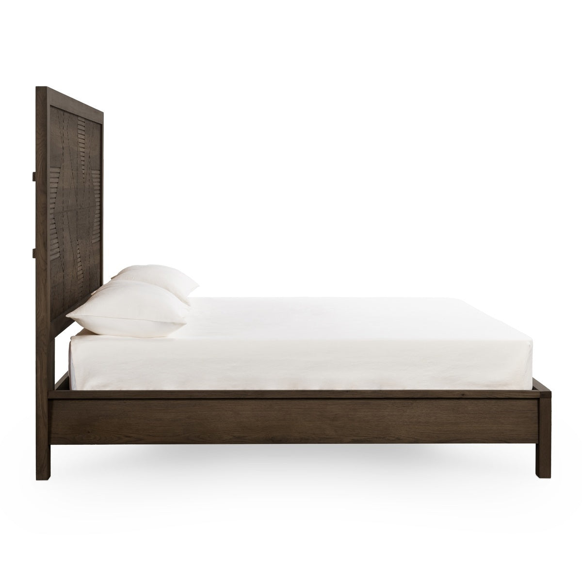 Toasted Brown Oak Veneer Eastern King Santa Clara Bed Collection