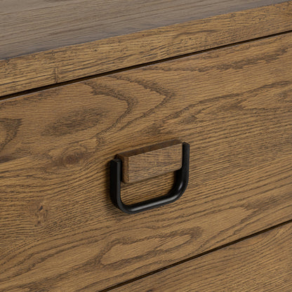 Tawny Brown Oak Veneer Nightstand Kyrie Two-Drawer Nightstand Collection