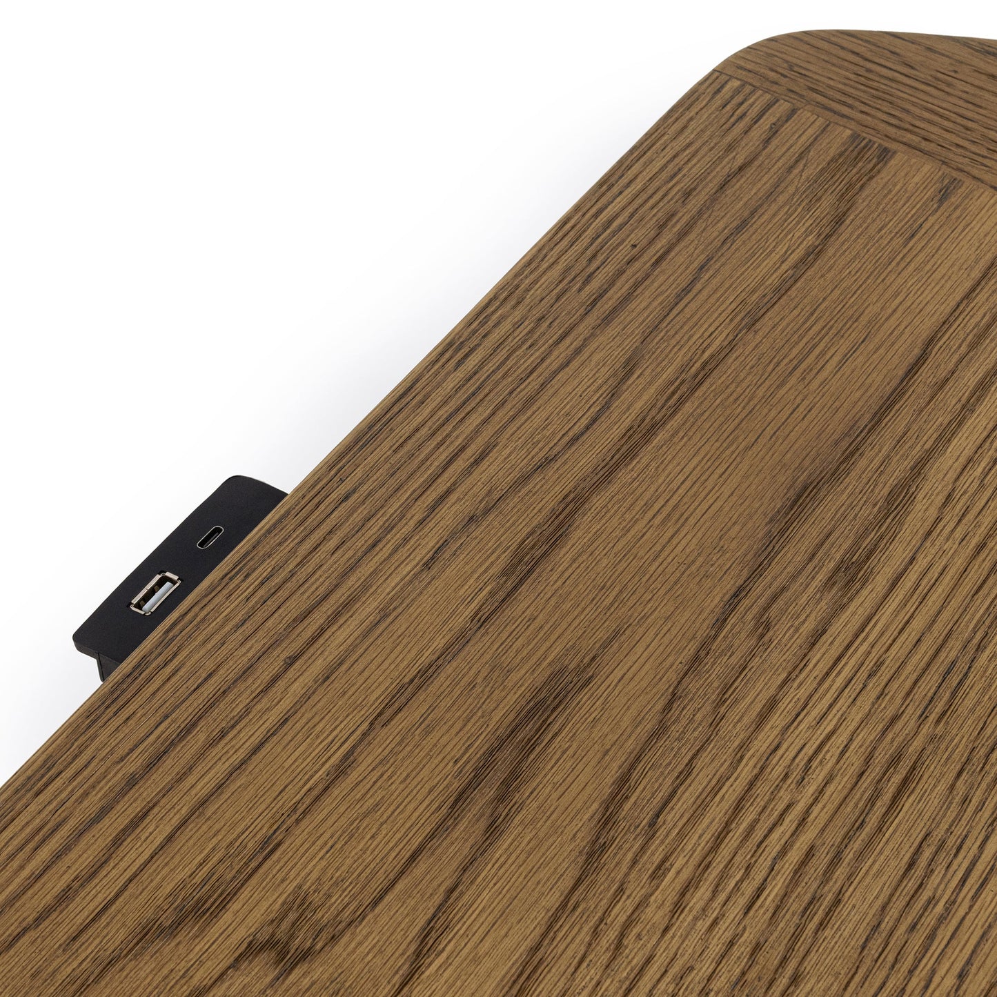 Tawny Brown Oak Veneer Nightstand Kyrie Two-Drawer Nightstand Collection