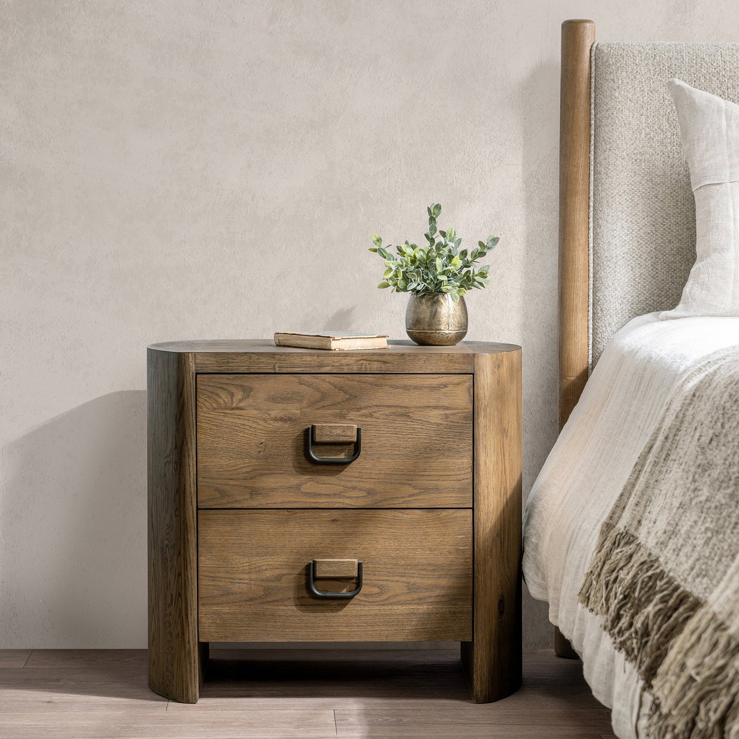 Kyrie 2 Drawer Nightstand Tawny Brown