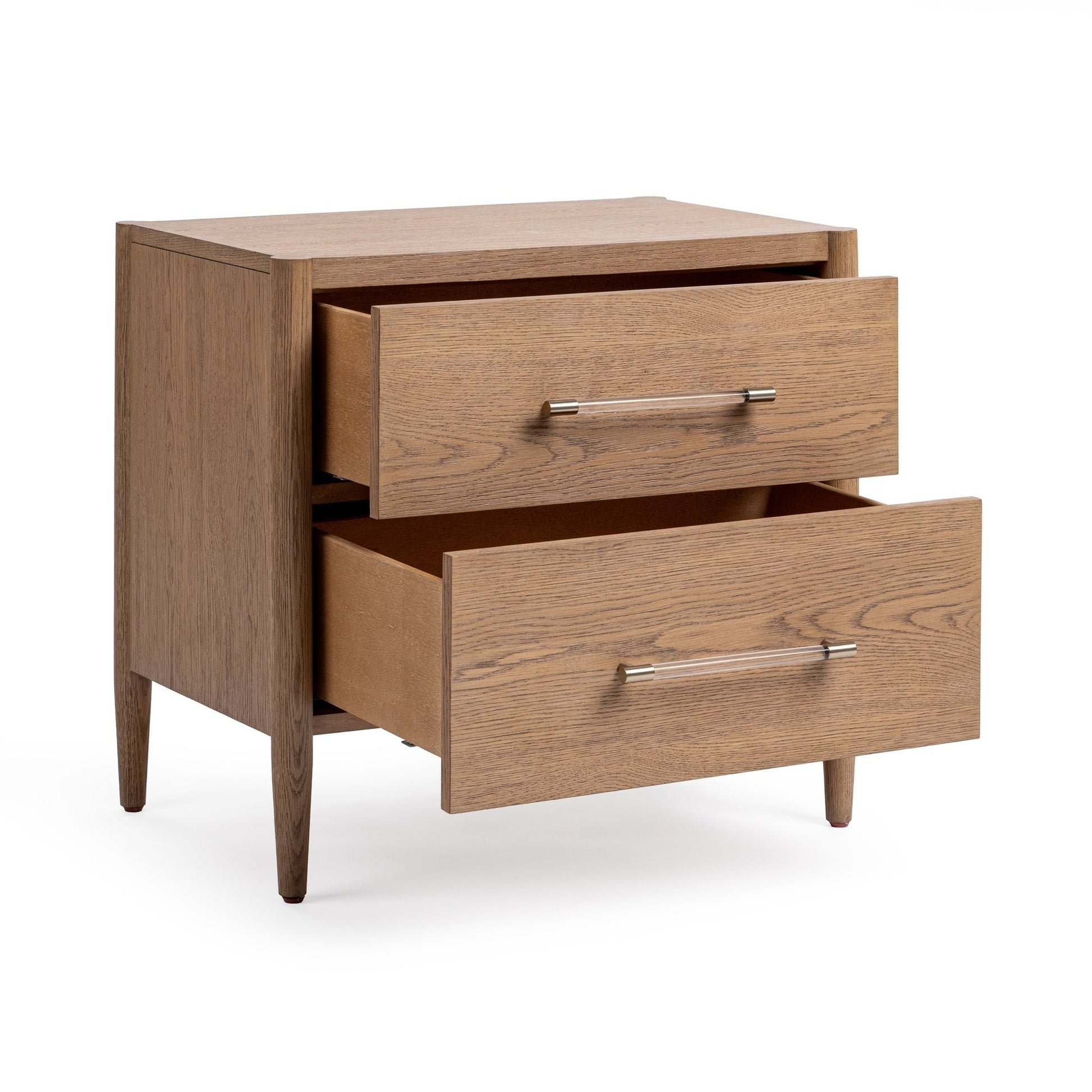 Napa Grove Oak Veneer Nightstand Alisen Two-Drawer Nightstand Collection