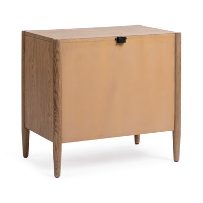 Napa Grove Oak Veneer Nightstand Alisen Two-Drawer Nightstand Collection