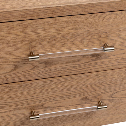 Napa Grove Oak Veneer Nightstand Alisen Two-Drawer Nightstand Collection