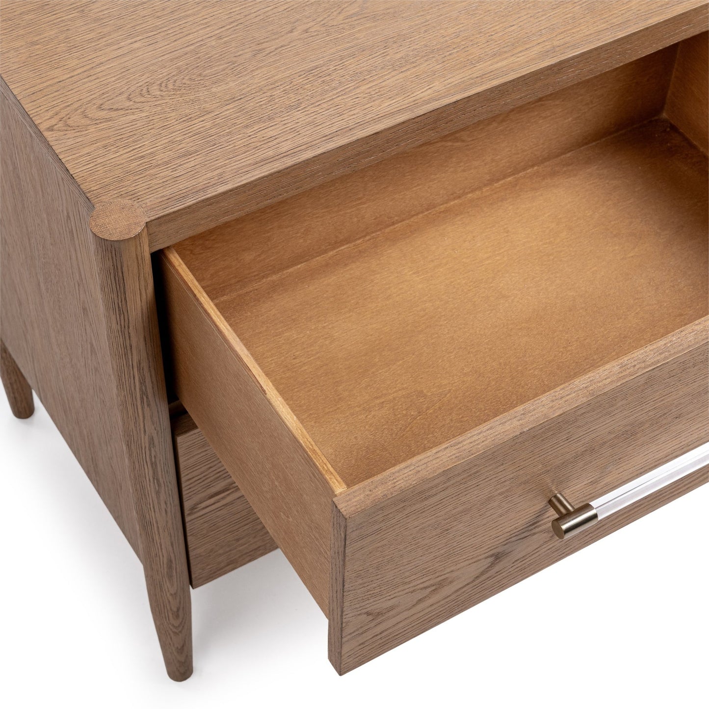 Napa Grove Oak Veneer Nightstand Alisen Two-Drawer Nightstand Collection