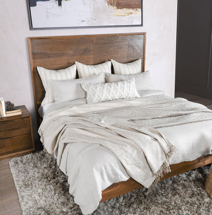 Honey Oak Veneer Queen Santa Barbara Bed Collection