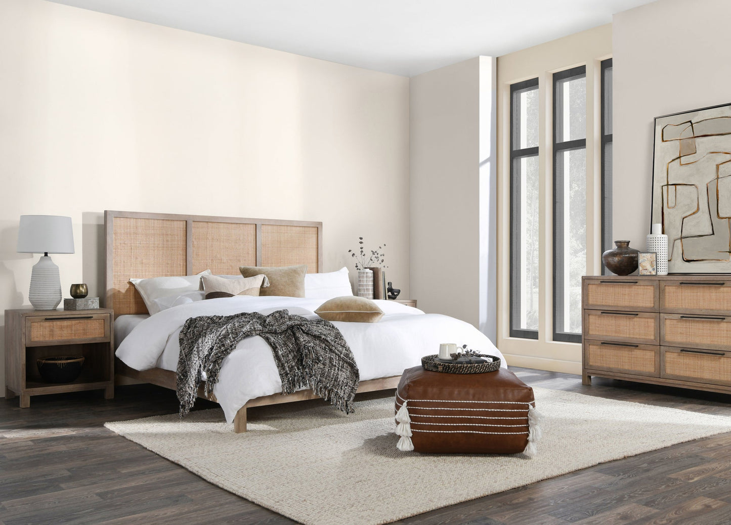 Meadow Taupe Mango Wood Nightstand Jensen One-Drawer Nightstand Collection