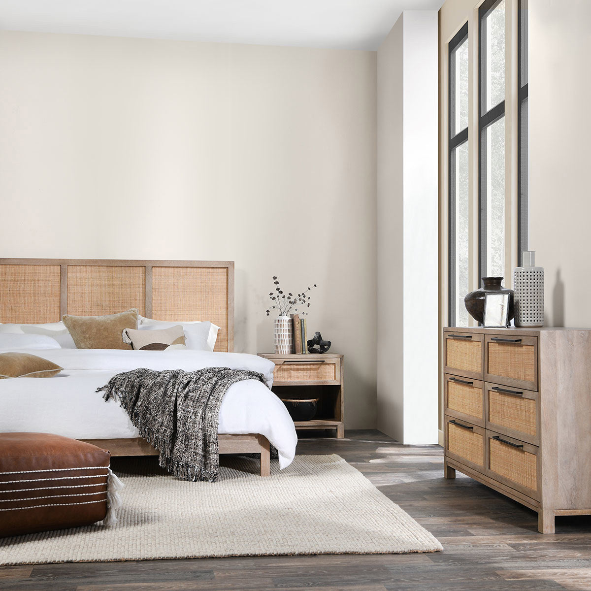 Meadow Taupe Mango Wood Nightstand Jensen One-Drawer Nightstand Collection