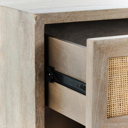 Meadow Taupe Mango Wood Nightstand Jensen One-Drawer Nightstand Collection