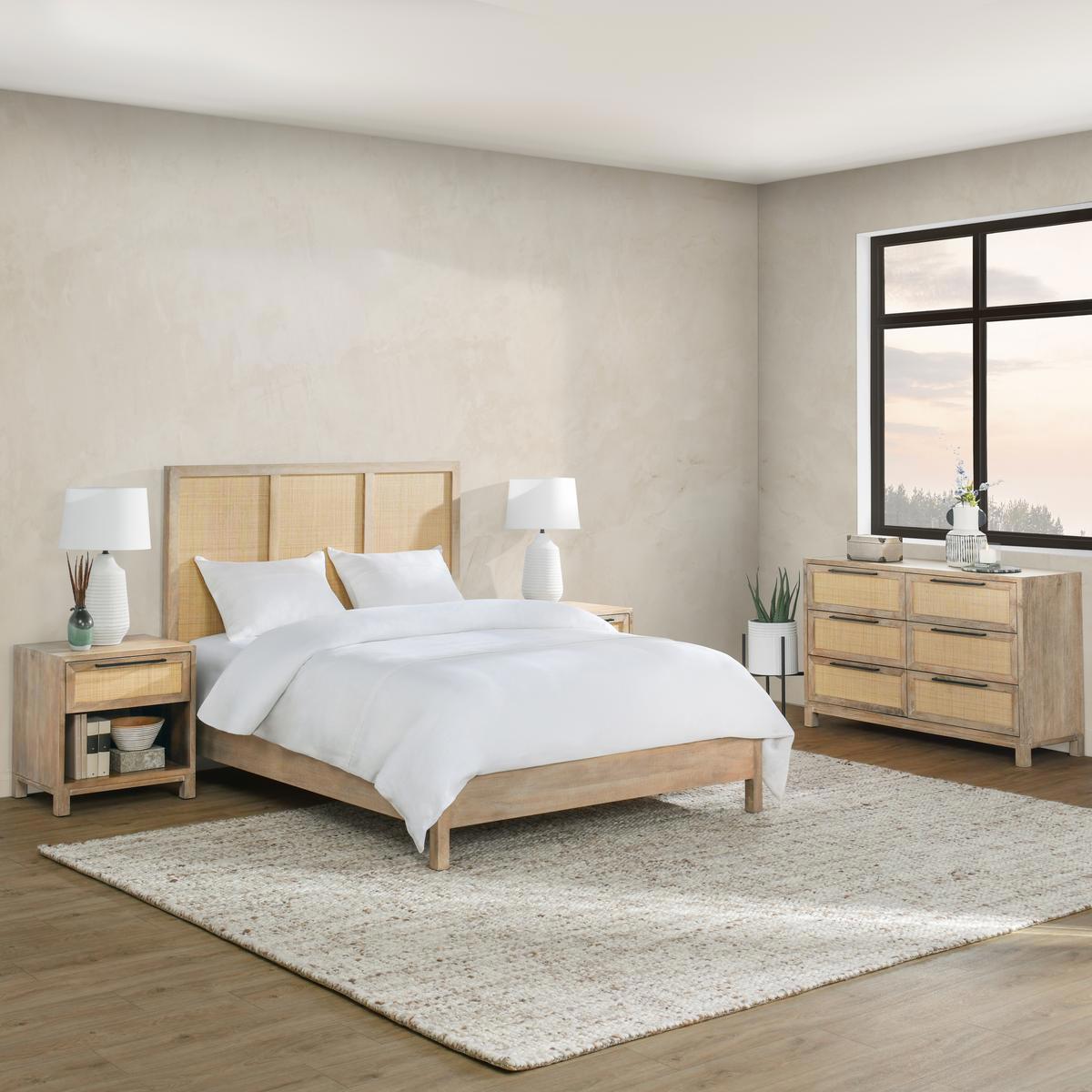 Meadow Taupe Mango Wood California King Jensen Bed Collection