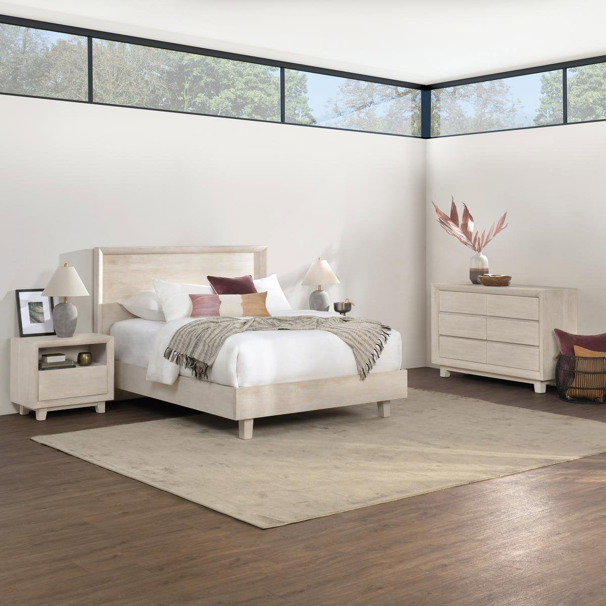 Seashell White Mango Wood California King Reece Bed Collection