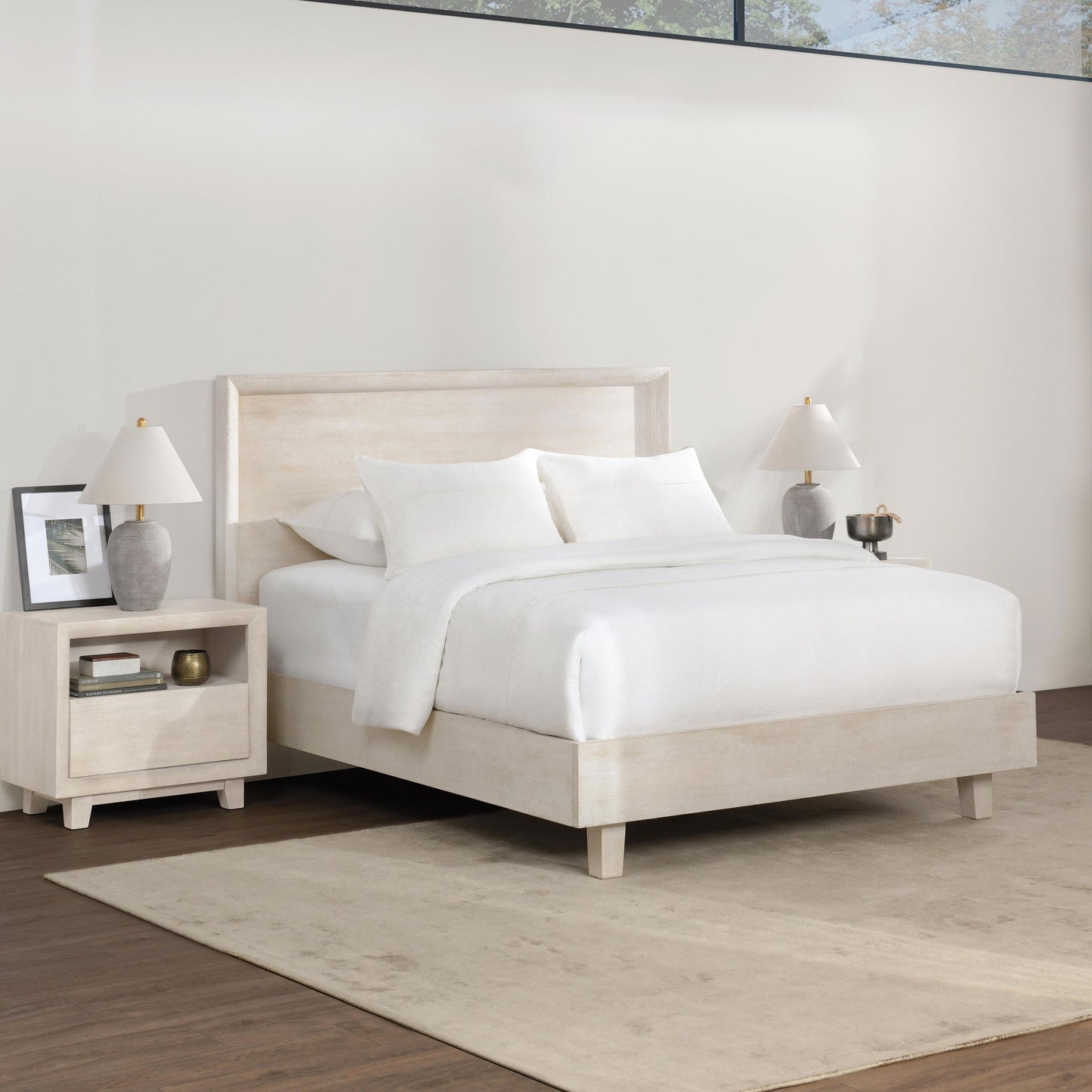 Seashell White Mango Wood California King Reece Bed Collection