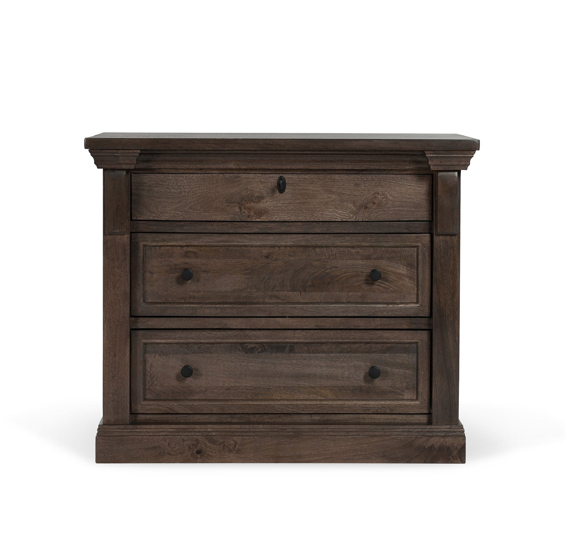 Cocoa Brown Mango Wood Nightstand Adelaide Three-Drawer Nightstand Collection