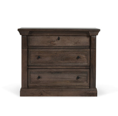 Cocoa Brown Mango Wood Nightstand Adelaide Three-Drawer Nightstand Collection