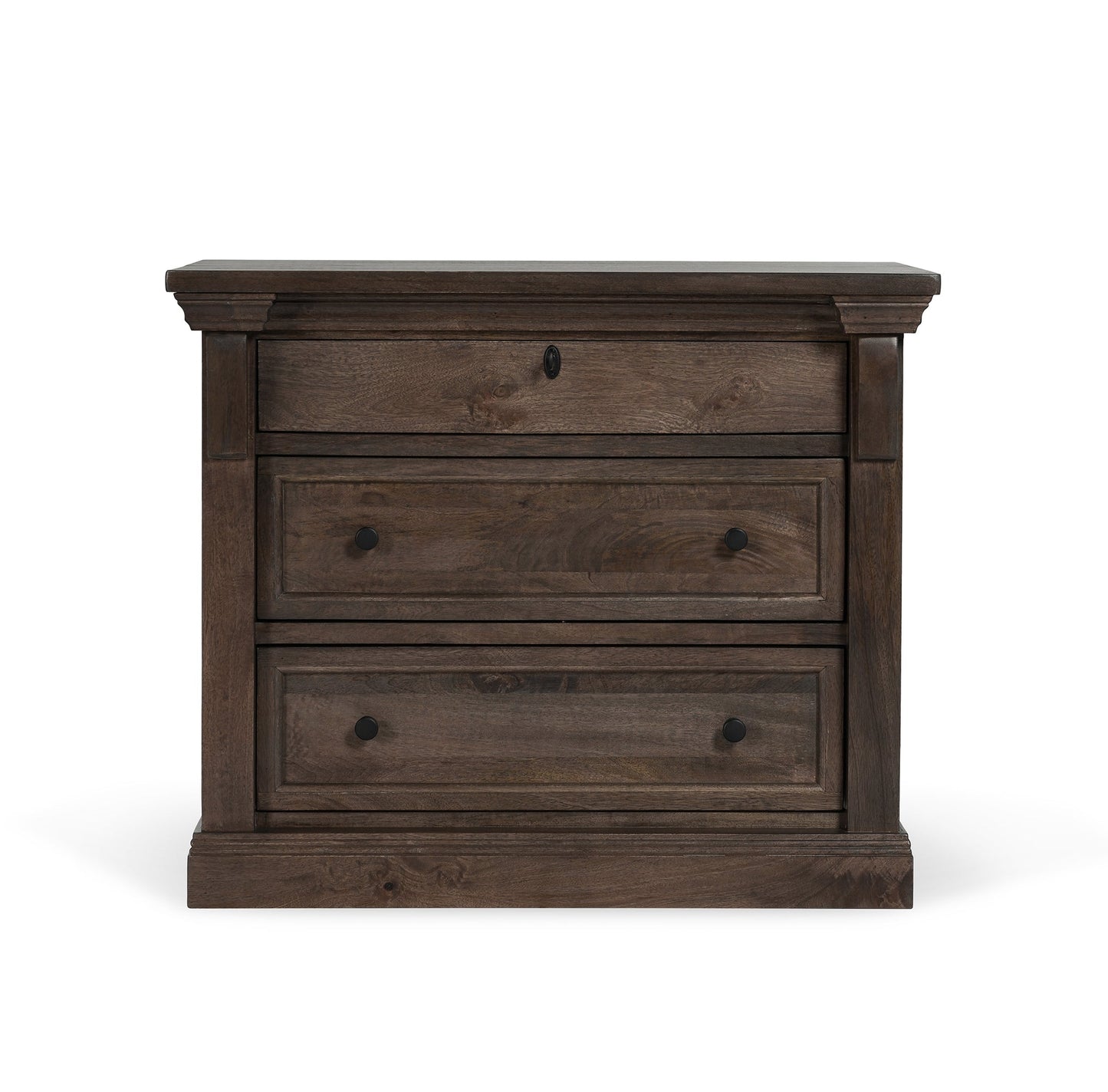 Cocoa Brown Mango Wood Nightstand Adelaide Three-Drawer Nightstand Collection
