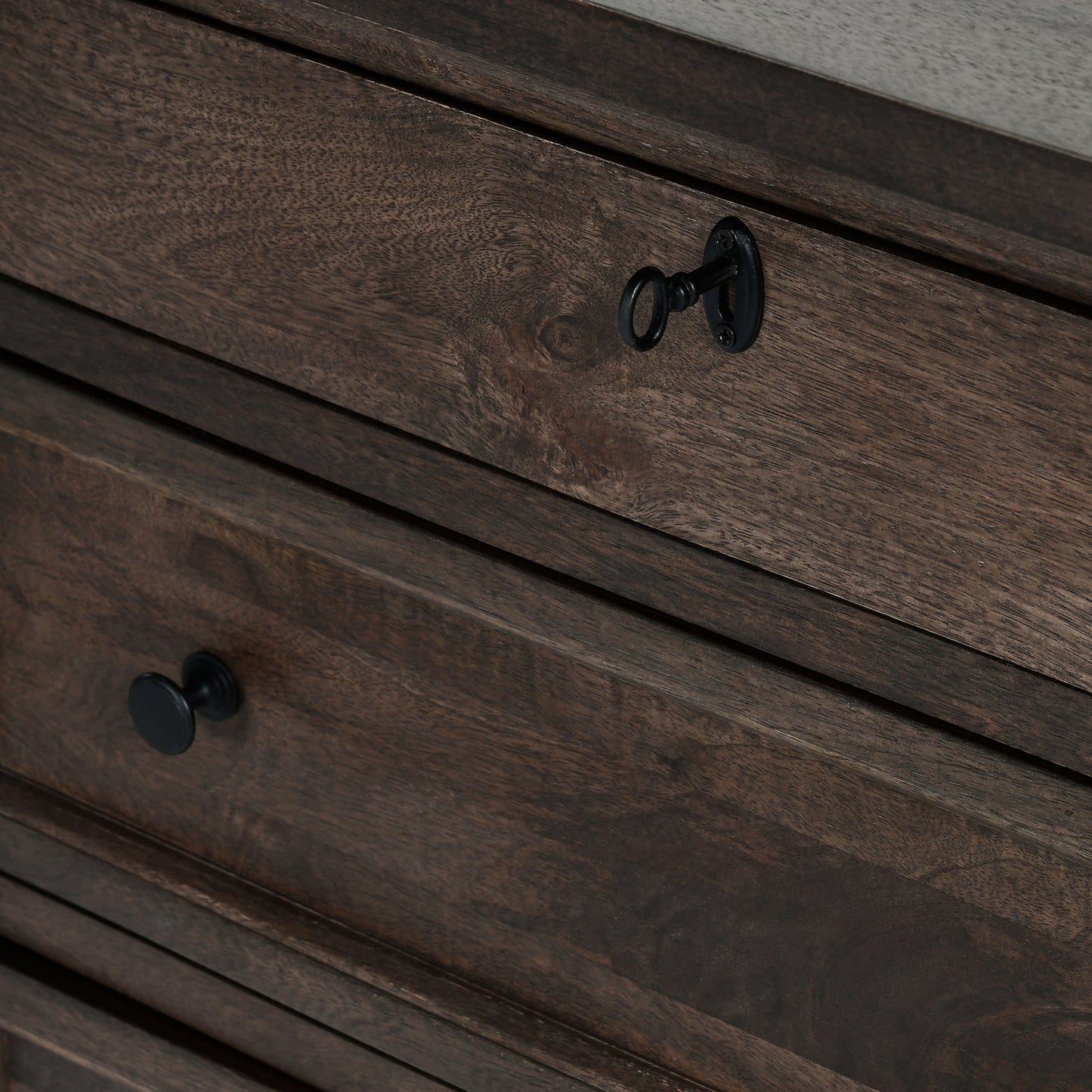 Cocoa Brown Mango Wood Nightstand Adelaide Three-Drawer Nightstand Collection