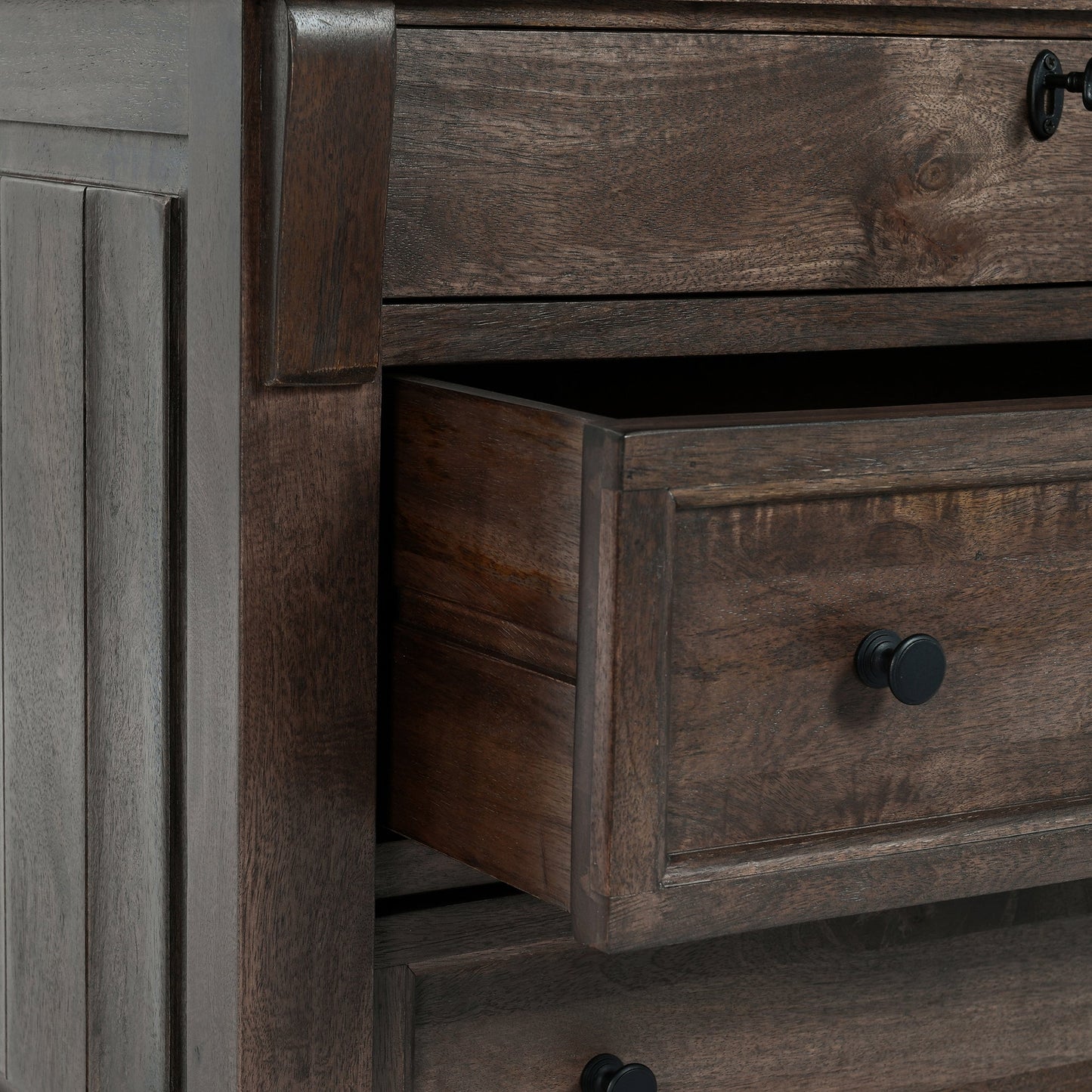 Cocoa Brown Mango Wood Nightstand Adelaide Three-Drawer Nightstand Collection