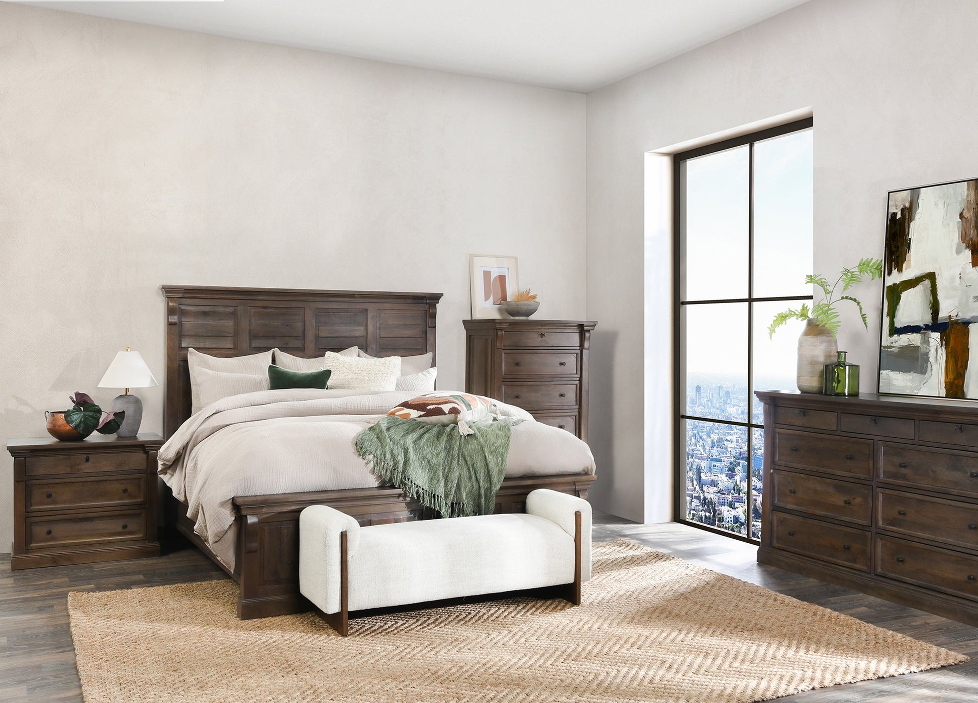 Cocoa Brown Mango Wood Nightstand Adelaide Three-Drawer Nightstand Collection