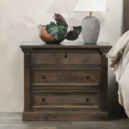 Cocoa Brown Mango Wood Nightstand Adelaide Three-Drawer Nightstand Collection