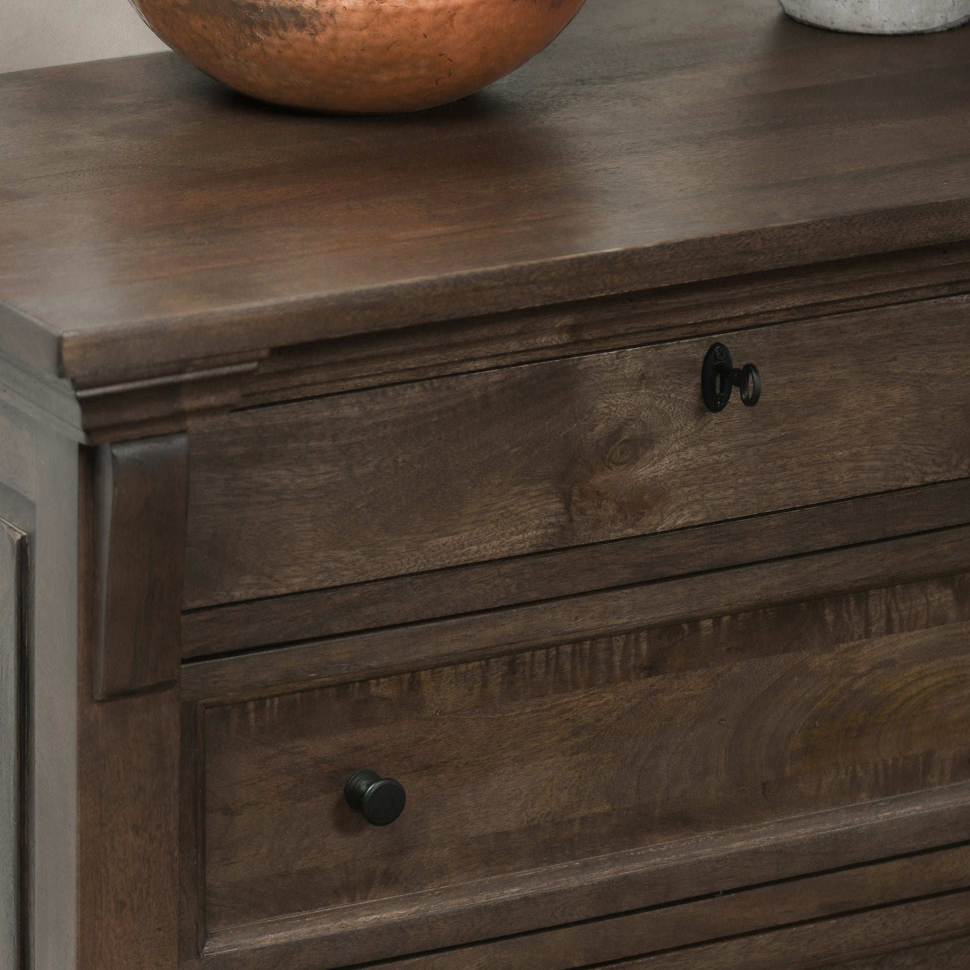 Cocoa Brown Mango Wood Nightstand Adelaide Three-Drawer Nightstand Collection