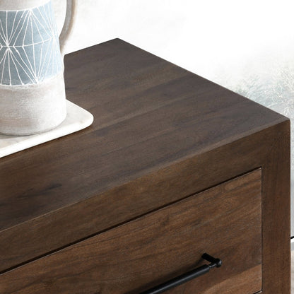 Harvest Brown Acacia Wood Nightstand Jaxon Two-Drawer Nightstand Collection